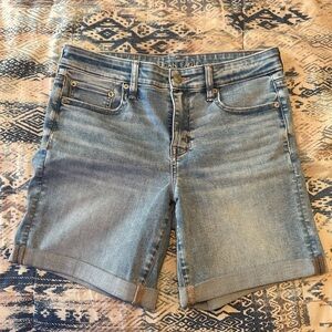 American Eagle Light Blue Denim Skinny Bermuda Shorts
